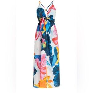 Lolita Tie-Front Printed Organic Cotton Midi Dress